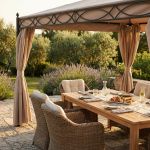 GERMEN - gazebo da giardino in acciaio completo di pareti laterali