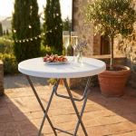 CATE - tavolo catering rotondo in acciaio e abs