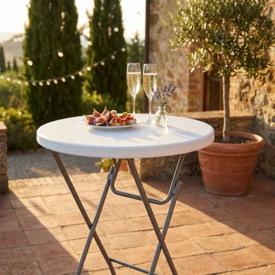 CATE - tavolo catering rotondo in acciaio e abs
