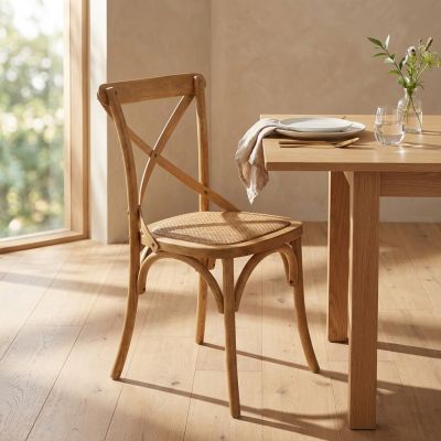 ABBY - sedia moderna in legno con seduta in paglia