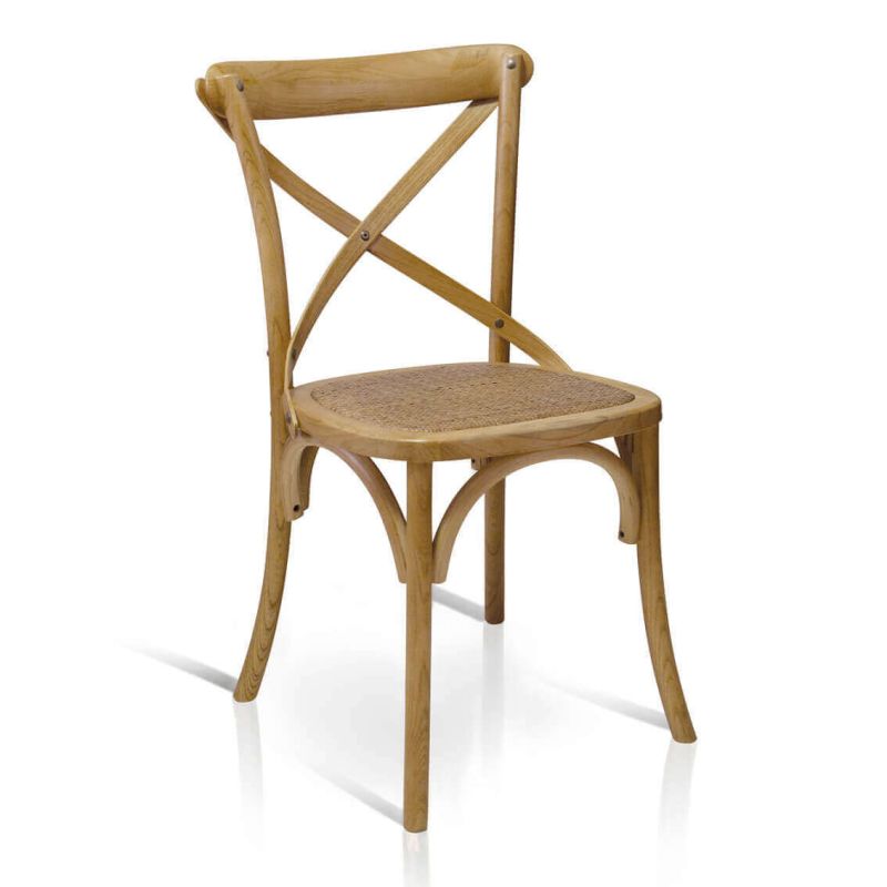 ABBY - sedia moderna in legno con seduta in paglia