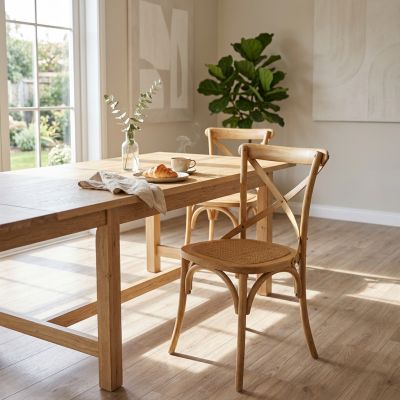 ABBY - sedia moderna in legno con seduta in paglia