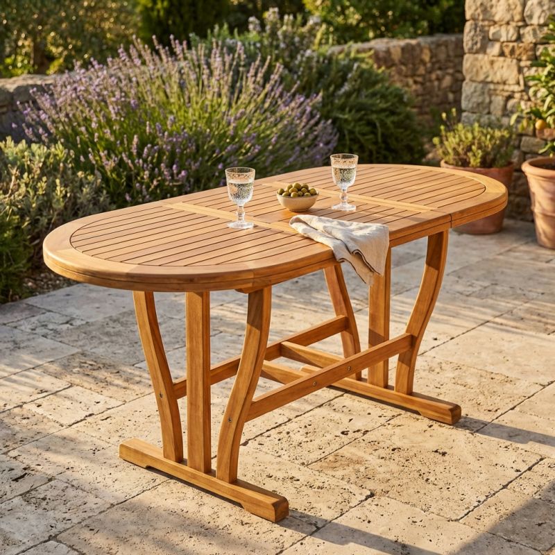 TURRIS - tavolo da giardino allungabile in legno massiccio di acacia 120/160