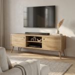 BRODY - mobile porta tv moderno in abete spazzolato naturale