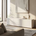 BURTON - mobile porta tv moderno in legno spazzolato