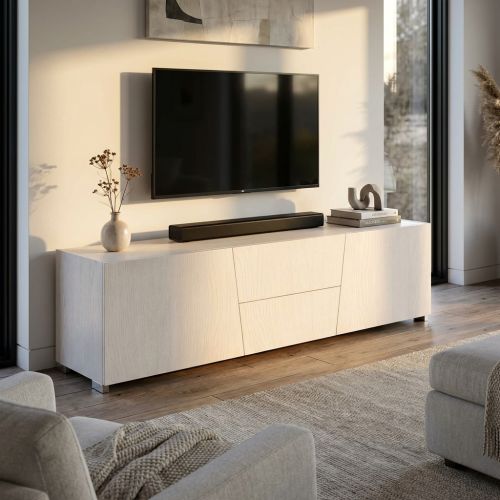 BURTON - mobile porta tv moderno in legno spazzolato