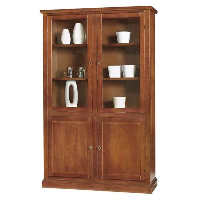 DANIELLE - mobile con vetrina in legno massello cm 120 x 41 x 187 h