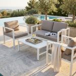 AULUS - salotto da giardino in alluminio 4 posti
