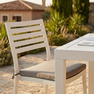 DEXTER - sedia da giardino in alluminio impilabile con cuscino