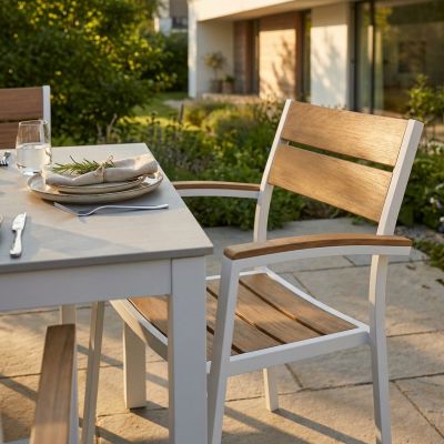 VIDUUS - poltrona da giardino in alluminio e polywood impilabile