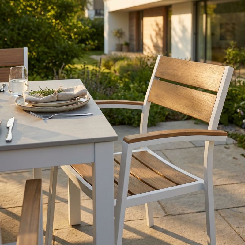 VIDUUS - poltrona da giardino in alluminio e polywood impilabile