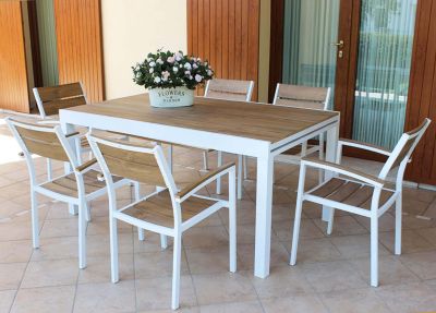 VIDUUS - poltrona da giardino in alluminio e polywood impilabile