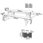 Set birreria con tavolo e due panche 220 x 70 cm