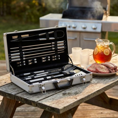 Valigetta attrezzi per barbecue con 18 accessori