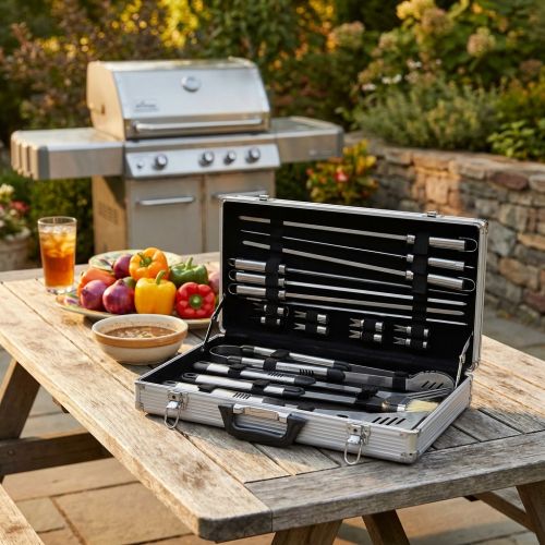Valigetta attrezzi per barbecue con 18 accessori
