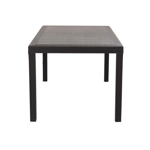 CALIGOLA - set tavolo inresina effetto rattan cm 150 x 90 x 74 h con 6 poltrone Alma