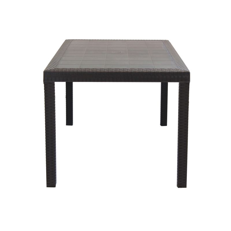 CALIGOLA - set tavolo inresina effetto rattan cm 150 x 90 x 74 h con 6 poltrone Alma