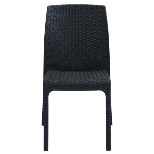 CALIGOLA - set tavolo in resina effetto rattan cm 150 x 90 x 74 h con 6 sedie Alma