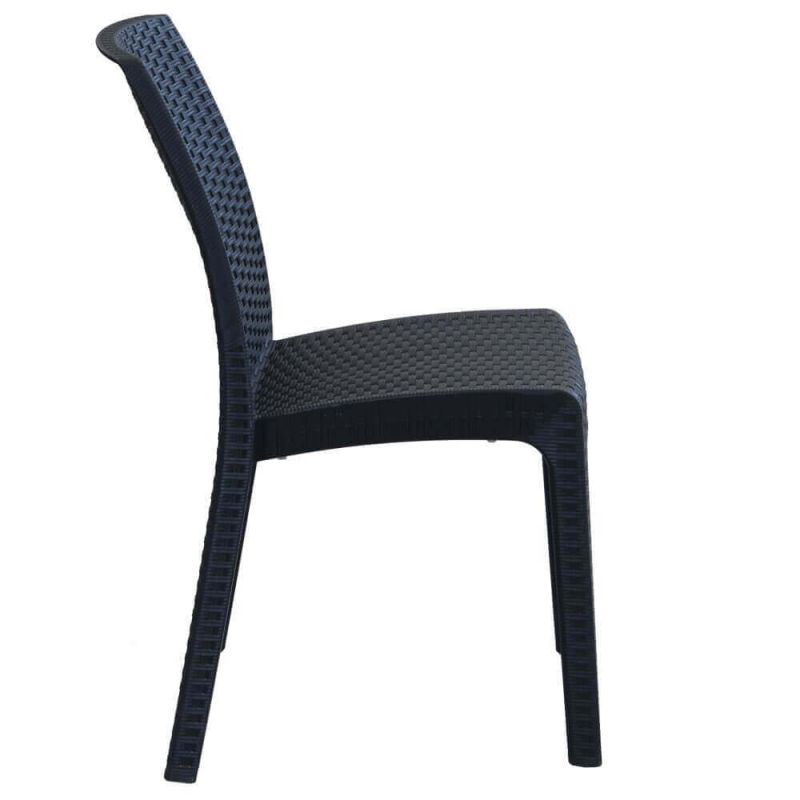 CALIGOLA - set tavolo in resina effetto rattan cm 150 x 90 x 74 h con 6 sedie Alma