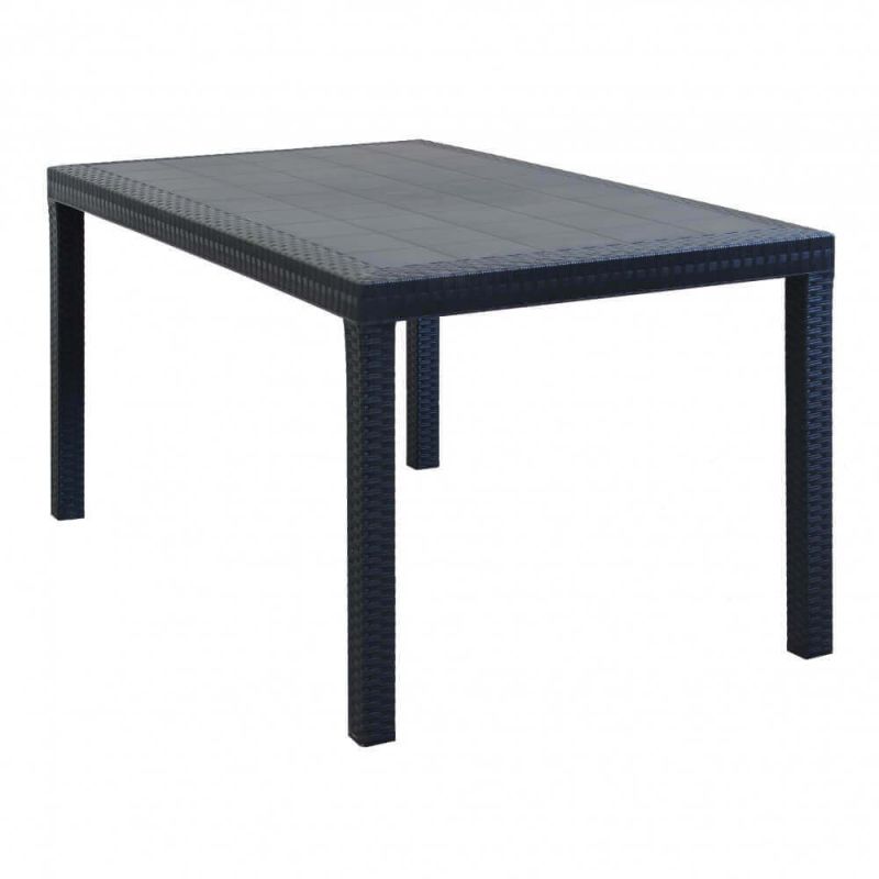 CALIGOLA - set tavolo in resina effetto rattan cm 150 x 90 x 74 h con 6 poltrone Alma