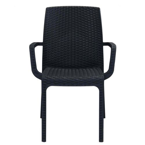 CALIGOLA - set tavolo in resina effetto rattan cm 150 x 90 x 74 h con 6 poltrone Alma