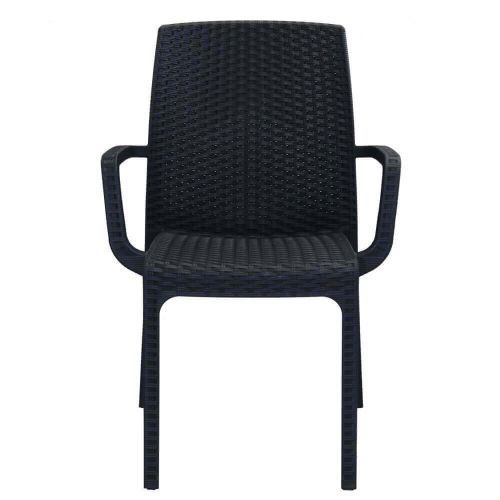 CALIGOLA - set tavolo in resina effetto rattan cm 150 x 90 x 74 h con 4 sedie e 2 poltrone Alma
