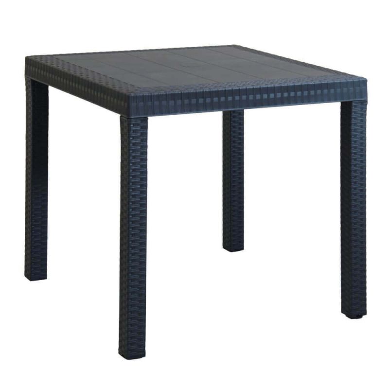 CALIGOLA - set tavolo in resina effetto rattan cm 80 x 80 x 74 h con 4 sedie Alma