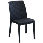 CALIGOLA - set tavolo in resina effetto rattan cm 80 x 80 x 74 h con 4 sedie Alma