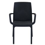 CALIGOLA - set tavolo in resina effetto rattan cm 80 x 80 x 74 h con 4 poltrone Alma