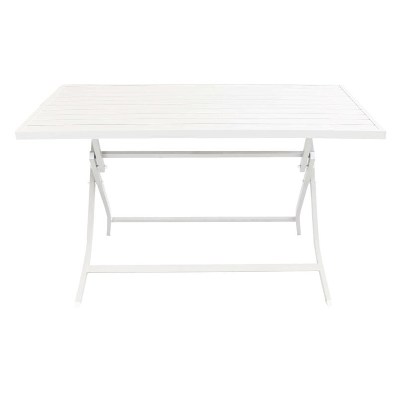 ABELUS - set pieghevole tavolo in alluminio cm 130 x 77 x 73 h con 4 sedie Gaja