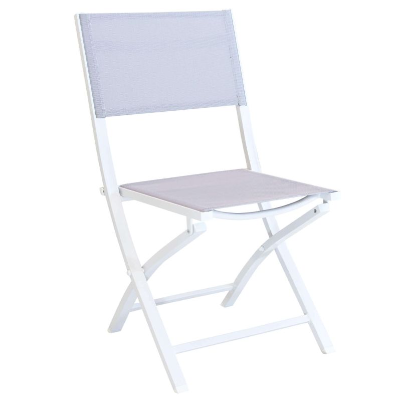 ABELUS - set pieghevole tavolo in alluminio cm 130 x 77 x 73 h con 4 sedie Gaja