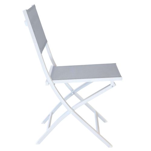ABELUS - set pieghevole tavolo in alluminio cm 130 x 77 x 73 h con 4 sedie Gaja