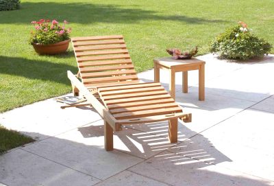 FIBULA - lettino prendisole in legno di teak