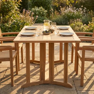 CHOROS - tavolo da giardino pieghevole in legno di teak
