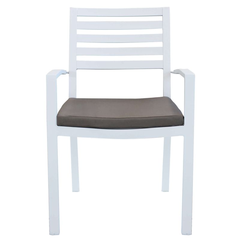 DEXTER - set tavolo in alluminio cm 200/300 x 100 x 74 h con 6 poltrone Dexter