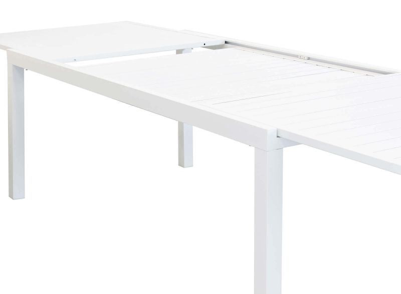 DEXTER - set tavolo in alluminio cm 200/300 x 100 x 74 h con 6 poltrone Dexter
