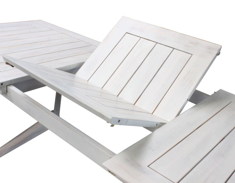CAESAR - set tavolo in legno massiccio di acacia con 8 sedie Sortis