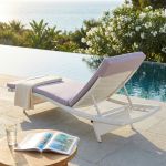 ELLIPSIS - lettino prendisole completo di cuscino intreccio in rattan sintetico
