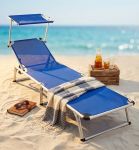 brandina pieghevole prendisole da mare e campeggio in alluminio con tettuccio super cm 187 x 60 x 27 h