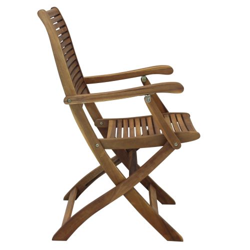 TURRIS - set tavolo in legno massiccio di acacia cm 120/160 x 70 x 74 h con 4 sedie e 2 poltrone Mulier