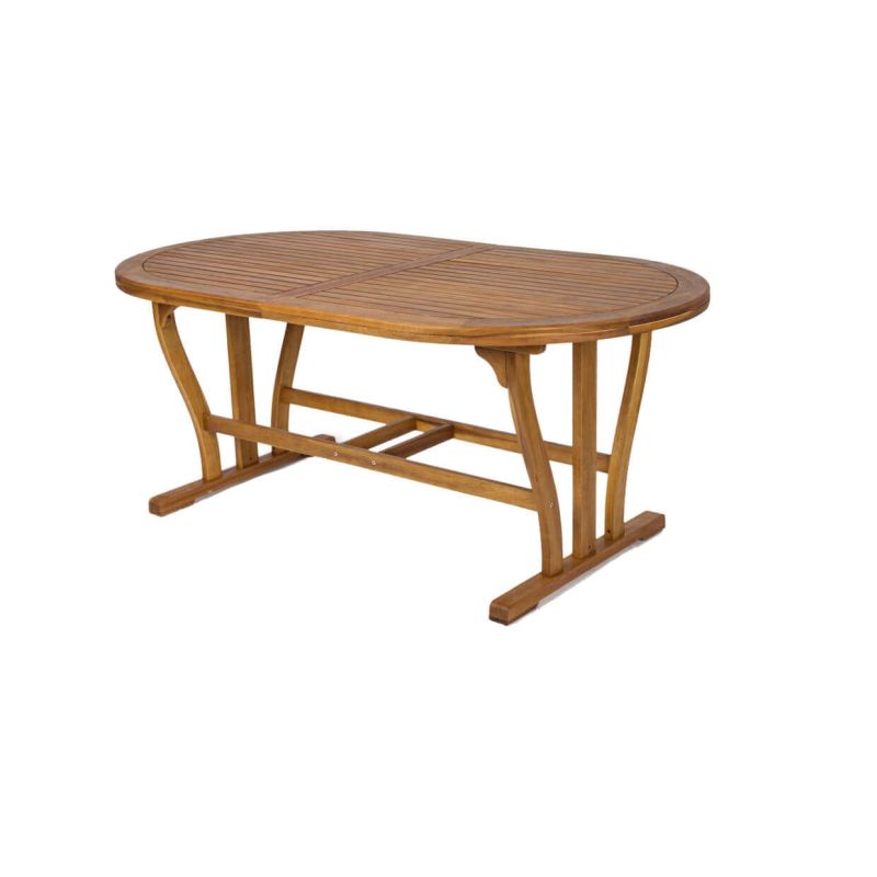TURRIS - set tavolo in legno massiccio di acacia cm 180/240 x 100 x 74 h con 4 sedie e 2 poltrone Mulier