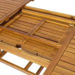 TURRIS - set tavolo in legno massiccio di acacia cm 180/240 x 100 x 74 h con 6 sedie e 2 poltrone Mulier