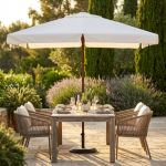 DOMINUS - ombrellone da giardino palo centrale in legno 3 x 4 m