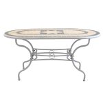 VENTUS - set tavolo in ferro cm 160 x 90 x 74 h con 4 sedie Ventus