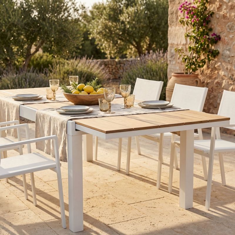 VIDUUS - tavolo da giardino allungabile in alluminio e polywood