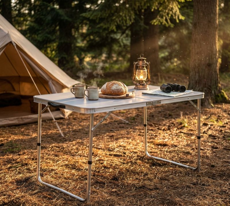 tavolo pieghevole salvaspazio in alluminio cm 120 x 60 x 68 h