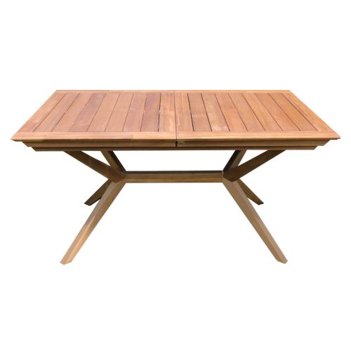 CAESAR - set tavolo in legno massiccio di acacia cm 150/200 x 90 x 78 h con 4 sedie e 2 poltrone Dresda