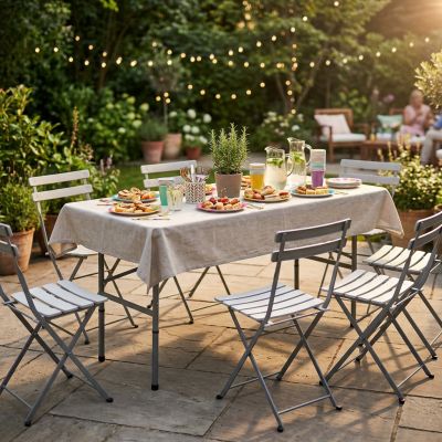 CATE - tavolo catering pieghevole salvaspazio in acciaio e abs