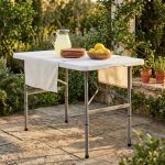 CATE - tavolo catering pieghevole salvaspazio in acciaio e abs