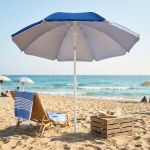 ombrellone da spiaggia nylon protezione uv tondo 1,80 m / palo da 32 mm colore casuale